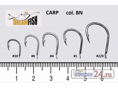 Крючки Dream Fish Carp 606-BN, кор. 500 шт.